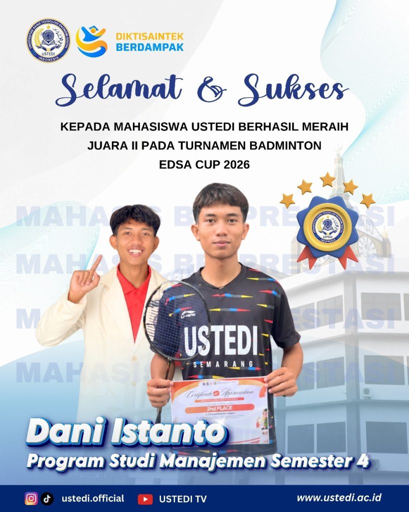 Dani Istanto USTEDI menerima penghargaan Juara II Turnamen Badminton EDSA Cup 2026