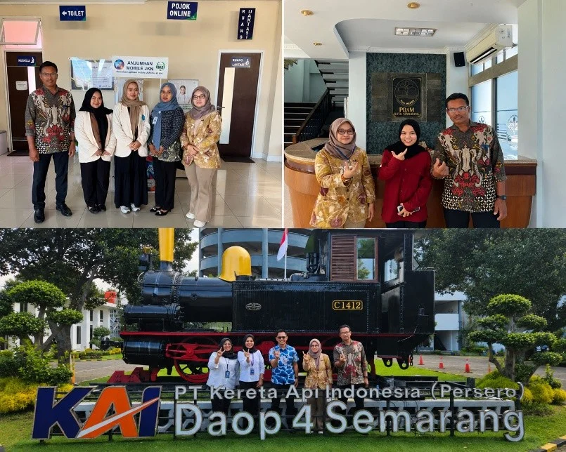 Monitoring Magang Mandiri USTEDI di BPJS Ketenagakerjaan, PDAM Tirta Kelud, dan PT Kereta Api Indonesia.